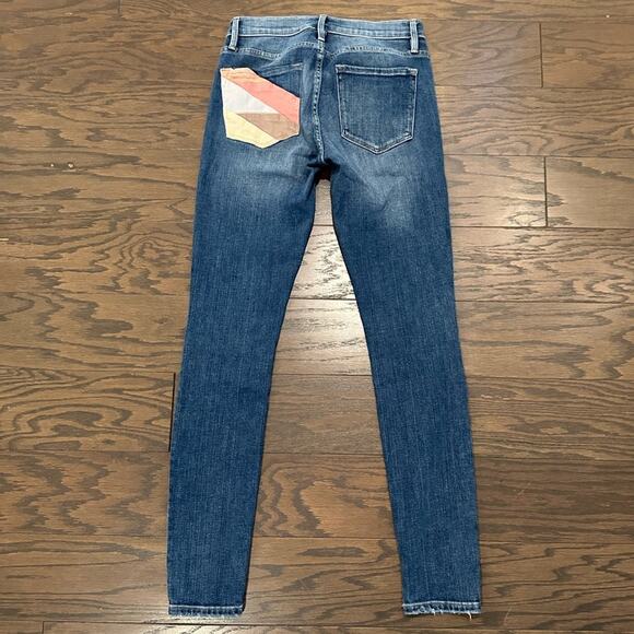 Frame Le Skinny De Jeanne Willow Spring Colorful Pocket Jeans Size 26 - Picture 1 of 13